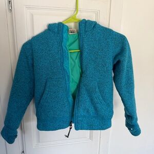 Girls LL Bean blue Sweaterish Coat size 5-6